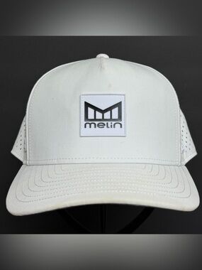Melin Hydro Odyssey Stacked Curved Bill Hat, White, Classic